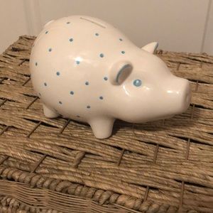 Tiffany & Co. Piggy Bank with blue polka dots